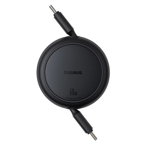 Baseus Free2Pull Mini USB Type-C, 60W automata behúzós gyorstöltő adatkábel, 1m, fekete
