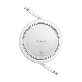   Baseus Free2Draw Mini USB Type-C, 100W automata behúzós kábel, 1m, fehér