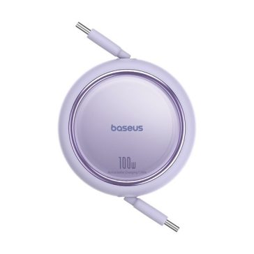   Baseus Free2Draw Mini USB Type-C, 100W automata behúzós kábel, 1m, lila