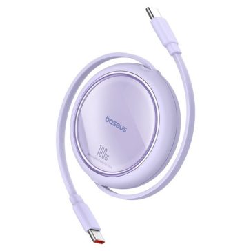   Baseus Free2Draw Mini USB Type-C, 100W automata behúzós kábel, 1m, lila