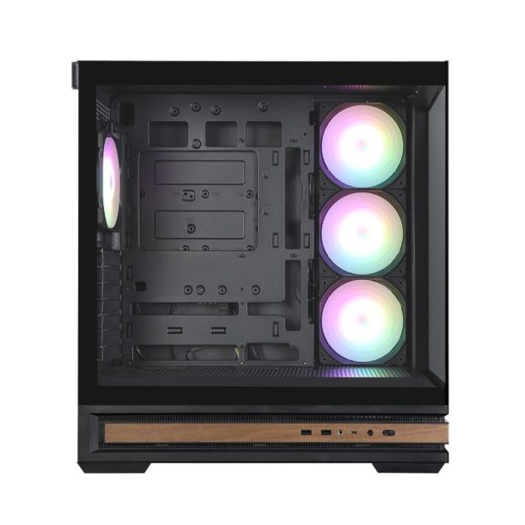 Zalman P40 NAMU BLACK panoráma számítógépház keret nélküli edzett üveg panelekkel és ARGB ventilátorokkal.