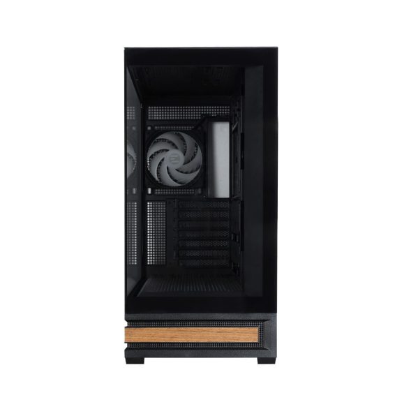 Zalman P40 NAMU BLACK panoráma számítógépház keret nélküli edzett üveg panelekkel és ARGB ventilátorokkal.