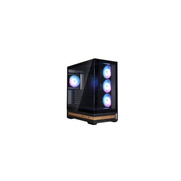 Zalman P40 NAMU BLACK panoráma számítógépház keret nélküli edzett üveg panelekkel és ARGB ventilátorokkal.