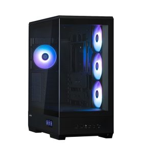 Zalman P50 DS fekete ATX számítógépház edzett üveg oldallappal és ARGB támogatással