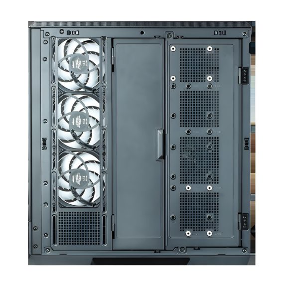 Zalman P50 DS fekete ATX számítógépház edzett üveg oldallappal és ARGB támogatással