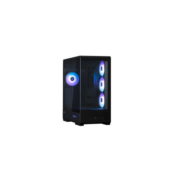 Zalman P50 DS fekete ATX számítógépház edzett üveg oldallappal és ARGB támogatással