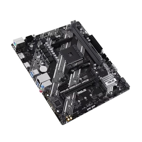 ASUS PRIME B550M-K ARGB alaplap, AM4, PCIe 4.0, két M.2 foglalat, micro-ATX