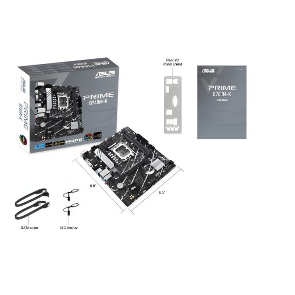 Asus PRIME B760M-K alaplap, Socket LGA1700, DDR5, 2.5 Gb LAN