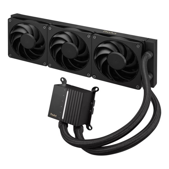 Asus ProArt LC 360 fekete AIO CPU vízhűtő fénysávos kijelzővel és 3x120 mm ventilátorral
