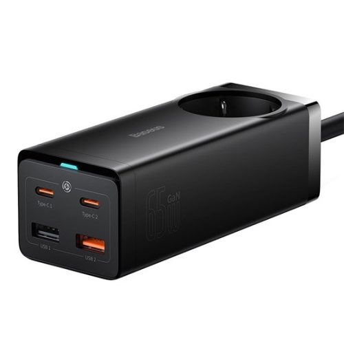 Baseus GaN3 Pro töltőállomás 65W, 1×CEE 7/3 + 2×USB Type-A + 2×USB Type-C + 100W USB Type-C, 1m kábel