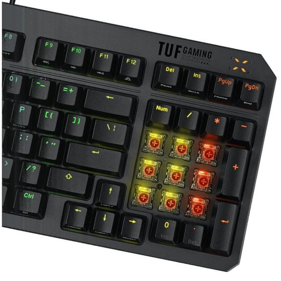 ASUS TUF Gaming K3 Gen II fekete magyar kiosztású RGB gamer billentyűzet