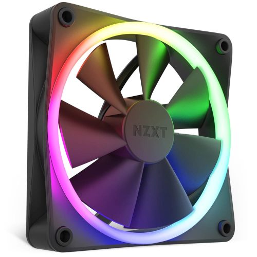 NZXT F120 RGB ventilátor, 12 cm, nagy légszállítás, RGB világítás, PWM vezérlés, fekete - RF-R12SF-B1