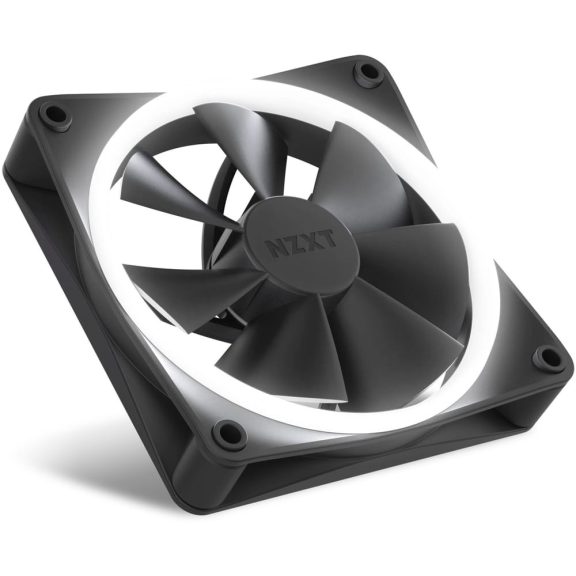 NZXT F120 RGB ventilátor, 12 cm, nagy légszállítás, RGB világítás, PWM vezérlés, fekete - RF-R12SF-B1