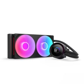 NZXT Kraken Plus 240 RGB fekete AIO vízhűtés LCD kijelzővel és RGB ventilátorokkal