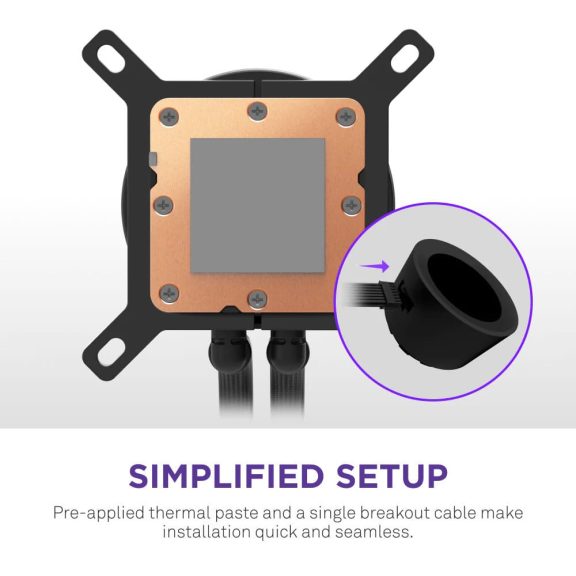 NZXT Kraken Plus 240 RGB fekete AIO vízhűtés LCD kijelzővel és RGB ventilátorokkal