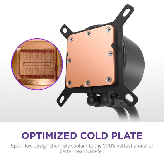 NZXT Kraken Plus 240 RGB fekete AIO vízhűtés LCD kijelzővel és RGB ventilátorokkal