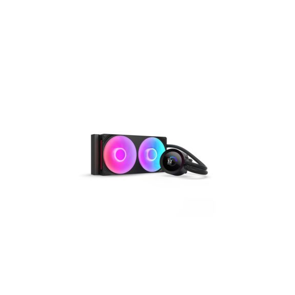 NZXT Kraken Plus 240 RGB fekete AIO vízhűtés LCD kijelzővel és RGB ventilátorokkal