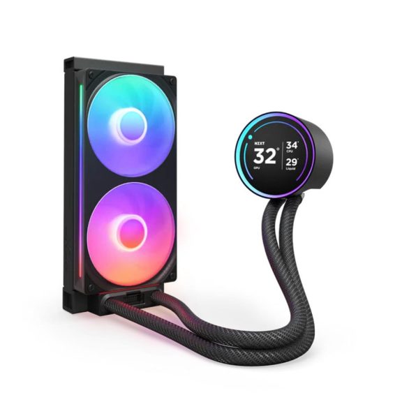 NZXT Kraken Elite 240 RGB V2 (2024) CPU vízhűtés, LCD kijelző, fekete -  RL-KR24E-B2