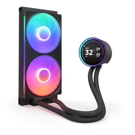 NZXT Kraken Elite 280 RGB V2 (2024) AIO vízhűtés, 280 mm, LCD kijelző, RGB, fekete - RL-KR28E-B2