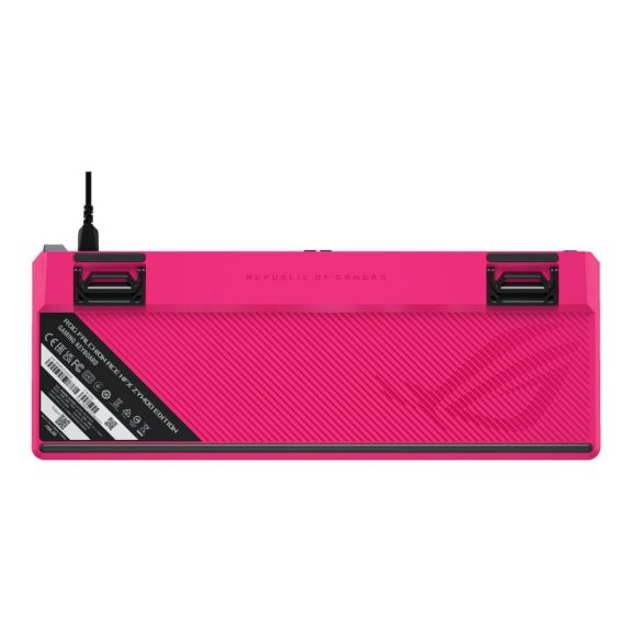 Asus ROG Falchion Ace HFX ZywOo Edition fekete 65%-os gamer billentyűzet mágneses kapcsolókkal és gombonkénti RGB világítással.