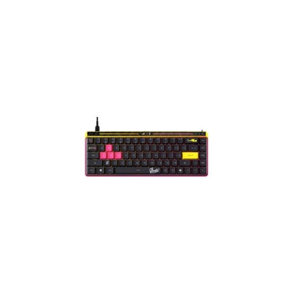 Asus ROG Falchion Ace HFX ZywOo Edition fekete 65%-os gamer billentyűzet mágneses kapcsolókkal és gombonkénti RGB világítással.