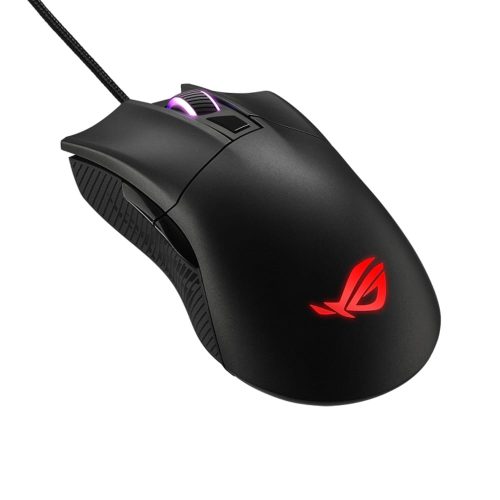 ASUS ROG Gladius II Core gamer egér fekete színben, RGB világítással