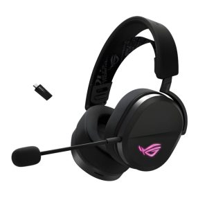 Asus ROG Pelta fekete gamer headset tri-mode csatlakozással és Aura Sync RGB-vel