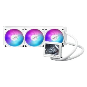 Asus ROG Ryujin III 360 ARGB Extreme fehér AIO CPU vízhűtő 3.5" LCD-vel és ARGB ventilátorokkal