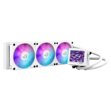 Asus ROG Ryujin III 360 ARGB Extreme fehér AIO CPU vízhűtő 3.5" LCD-vel és ARGB ventilátorokkal