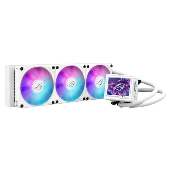 Asus ROG Ryujin III 360 ARGB Extreme fehér AIO CPU vízhűtő 3.5" LCD-vel és ARGB ventilátorokkal