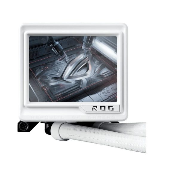 Asus ROG Ryujin III 360 ARGB Extreme fehér AIO CPU vízhűtő 3.5" LCD-vel és ARGB ventilátorokkal