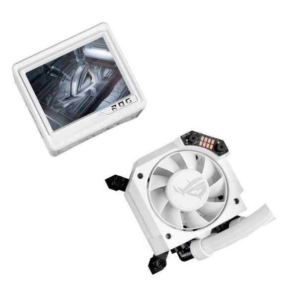 Asus ROG Ryujin III 360 ARGB Extreme fehér AIO CPU vízhűtő 3.5" LCD-vel és ARGB ventilátorokkal