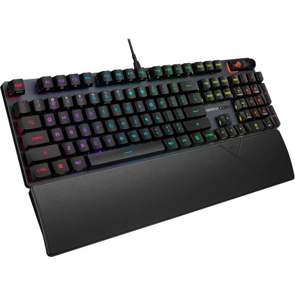 ASUS ROG Strix Scope II RX vezetékes gamer billentyűzet, RGB világítás, HU kiosztás, piros kapcsolók, fekete