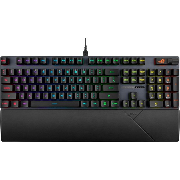 ASUS ROG Strix Scope II RX vezetékes gamer billentyűzet, RGB világítás, HU kiosztás, piros kapcsolók, fekete
