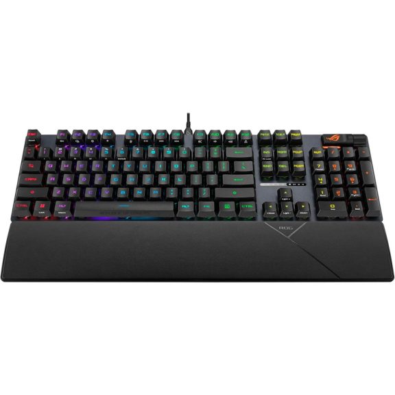ASUS ROG Strix Scope II RX vezetékes gamer billentyűzet, RGB világítás, HU kiosztás, piros kapcsolók, fekete