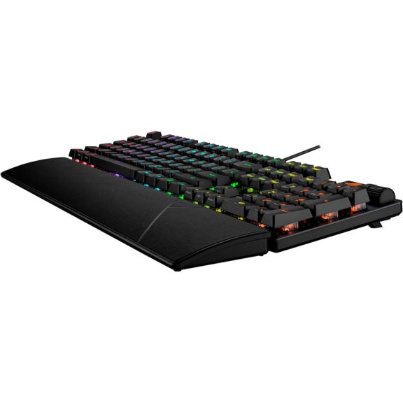 ASUS ROG Strix Scope II RX vezetékes gamer billentyűzet, RGB világítás, HU kiosztás, piros kapcsolók, fekete