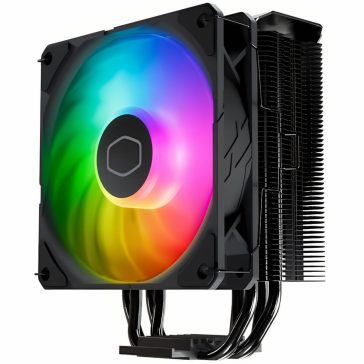 Cooler Master Hyper 212 Pro CPU léghűtő fekete színben, SickleFlow Edge 120 mm ventilátorral.