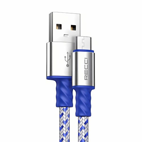 RECCI USB-A - micro USB szövet borítású kábel 2.0 m, RTC-N33M