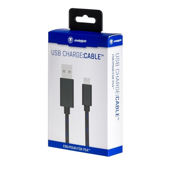 Snakebyte PS4 USB Charge Cable - 3m hosszú fonott töltőkábel 