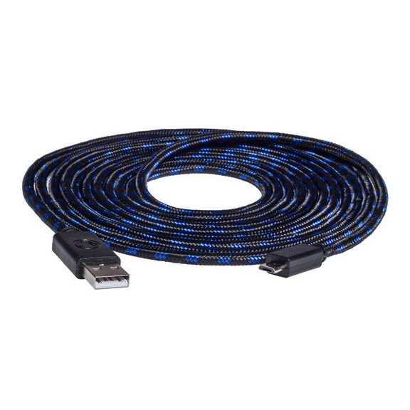 Snakebyte PS4 USB Charge Cable - 3m hosszú fonott töltőkábel 