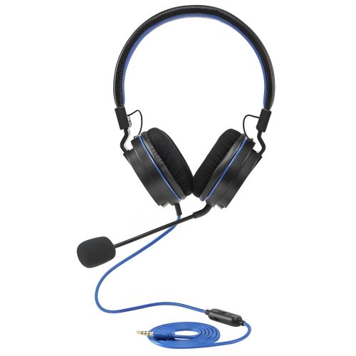 Snakebyte HeadSet 4 fekete-kék PS4 fejhallgató levehető mikrofonnal.