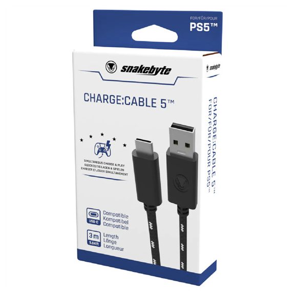 Snakebyte PS5 USB Charge Cable 5 - 3m hosszú töltőkábel