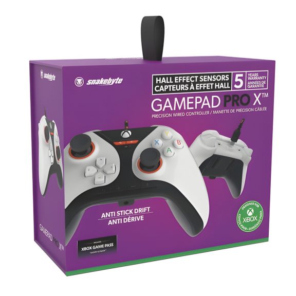 Snakebyte Xbox Series X GamePad PRO X vezetékes kontroller, fehér
