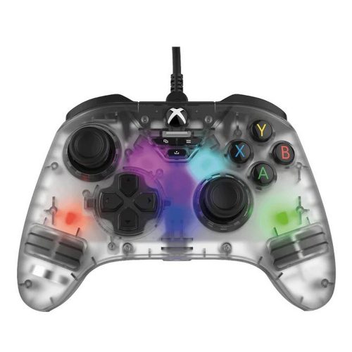 Snakebyte Xbox Series X GamePad RGB X vezetékes kontroller, átlátszó