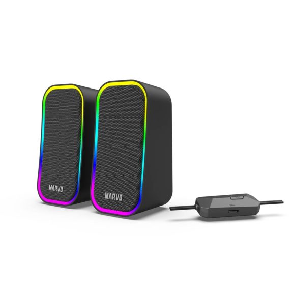Marvo Havoc20 vezetékes hangszóró, RGB világítás, fekete - SG-285
