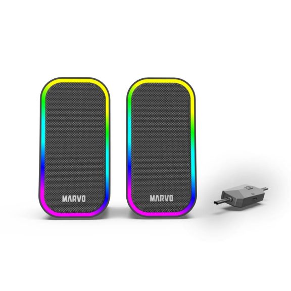 Marvo Havoc20 vezetékes hangszóró, RGB világítás, fekete - SG-285