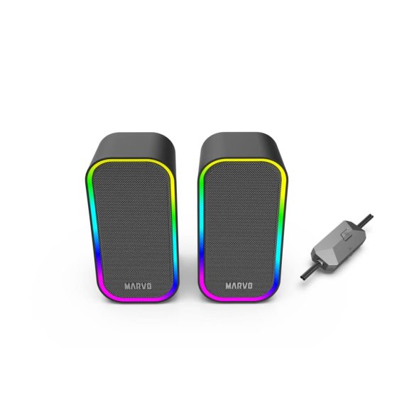 Marvo Havoc20 vezetékes hangszóró, RGB világítás, fekete - SG-285