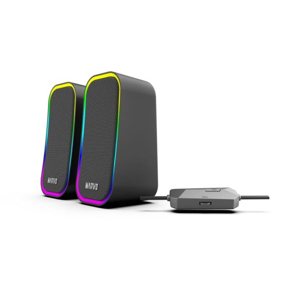 Marvo Havoc20 vezetékes hangszóró, RGB világítás, fekete - SG-285