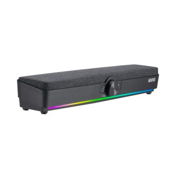 Marvo Etna 40 fekete RGB soundbar, kettős 5 W hangszóróval és USB + 3.5 mm csatlakozással.