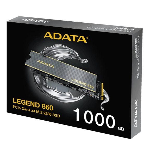 ADATA LEGEND 860 SSD, 1TB, PCIe Gen4 x4, M.2 2280, fekete
